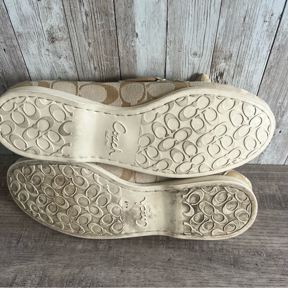 Coach Women's Monogram Beige Loafers - Picture 8 of 8